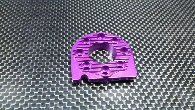 Tamiya Tt-01 & Tt-01D Aluminum Motor Mount Plate With Heat Sink - 1Pc Purple 1
