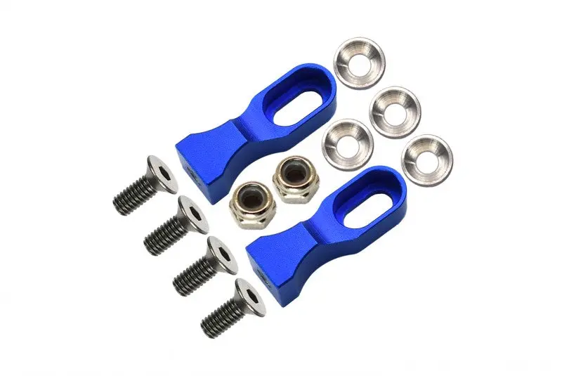 Tamiya Tt-01 & Tt-01D Aluminum Servo Mount With Collars / Lock Nuts / Screws - 1Pr Set Blue 1