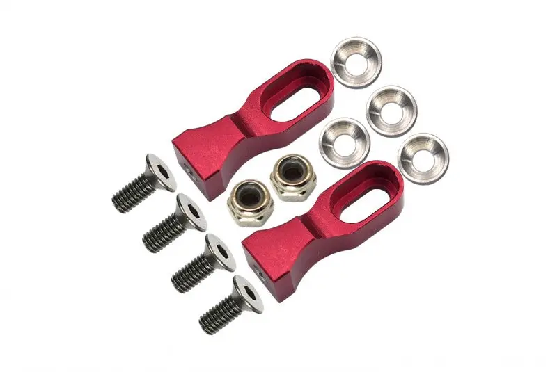 Tamiya Tt-01 & Tt-01D Aluminum Servo Mount With Collars & Lock Nuts & Screws - 1Pr Set Red 1