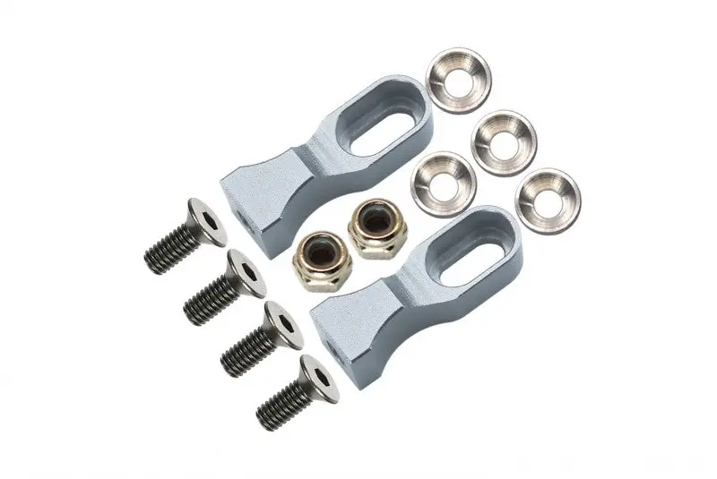 Tamiya Tt-01 & Tt-01D Aluminum Servo Mount With Collars & Lock Nuts & Screws - 1Pr Set Silver 1