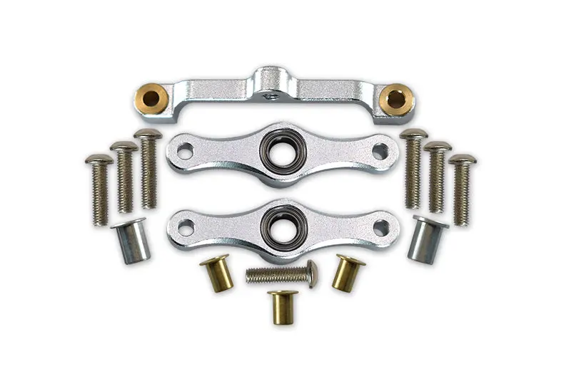 Tamiya Tt-01 & Tt-01D Aluminum Steering Assembly With Bearings - 1 Set Silver 1