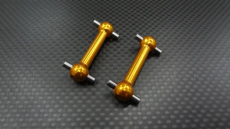 Tamiya Tt-01 / Tt-01D / Tt-02 Aluminum Front/Rear Dog Bone (31Mm) - 1Pr Gold 1