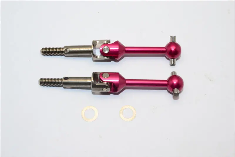 Tamiya Tt-01 / Tt-01D / Tt-02 Titanium + Aluminum-7075 Unviersal Swing Shaft - 1Pr Red 1