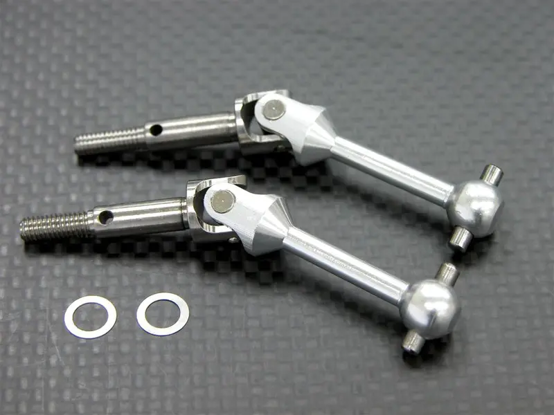 Tamiya Tt-01 / Tt-01D / Tt-02 Titanium + Aluminum-7075 Unviersal Swing Shaft - 1Pr Silver 1