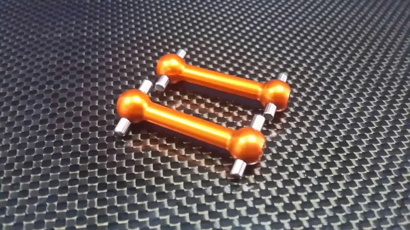 Tamiya Tt-01 & Tt-02 Aluminum Front/Rear Dog Bone (31Mm) - 1 Pr Orange 1