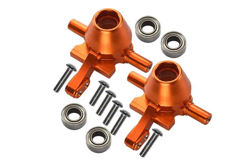 Tamiya Tt-02 Aluminum Front Knuckle Arm With Bearing - 1Pr Set Orange 1