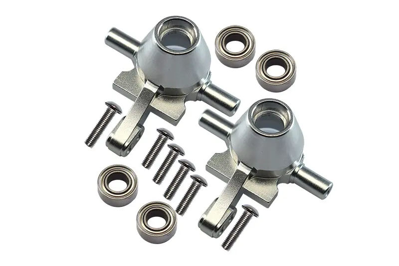 Tamiya Tt-02 Aluminum Front Knuckle Arm With Bearing - 1Pr Set Silver 1