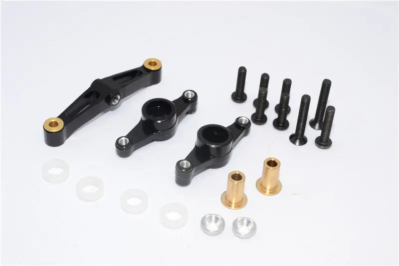 Tamiya Tt-02 Aluminum Steering Assembly - 1 Set Black 1
