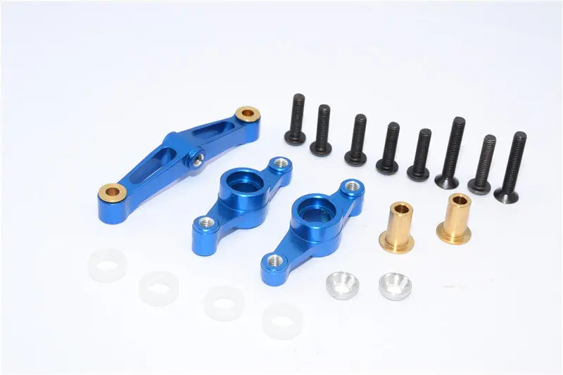 Tamiya Tt-02 Aluminum Steering Assembly - 1 Set Blue 1