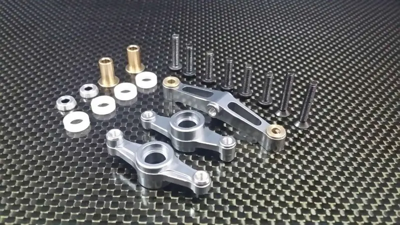 Tamiya Tt-02 Aluminum Steering Assembly - 1 Set Gray Silver 1