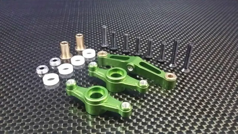 Tamiya Tt-02 Aluminum Steering Assembly - 1 Set Green 1