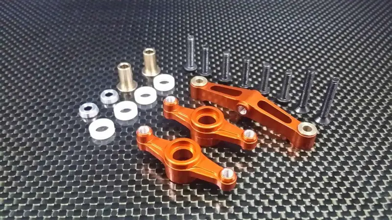 Tamiya Tt-02 Aluminum Steering Assembly - 1 Set Orange 1
