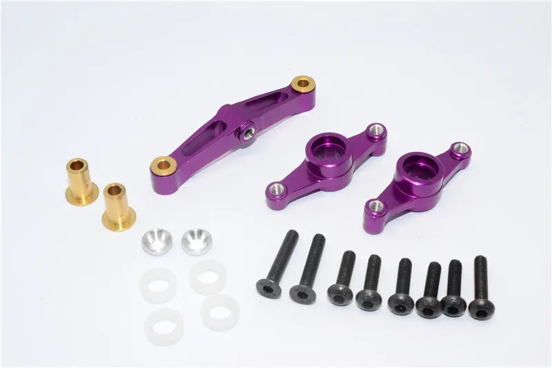 Tamiya Tt-02 Aluminum Steering Assembly - 1 Set Purple 1