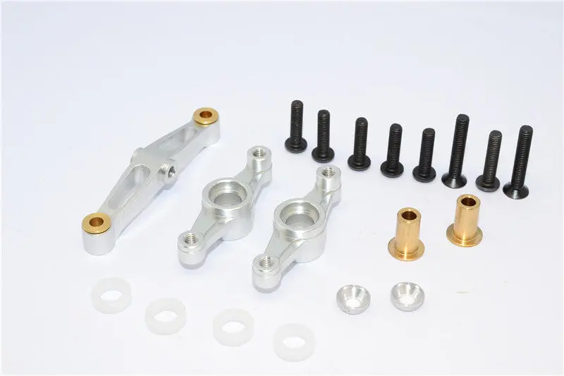 Tamiya Tt-02 Aluminum Steering Assembly - 1 Set Silver 1