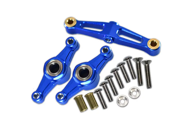 Tamiya Tt-02 Aluminum Steering Assembly With Bearing - 1 Set Blue 1