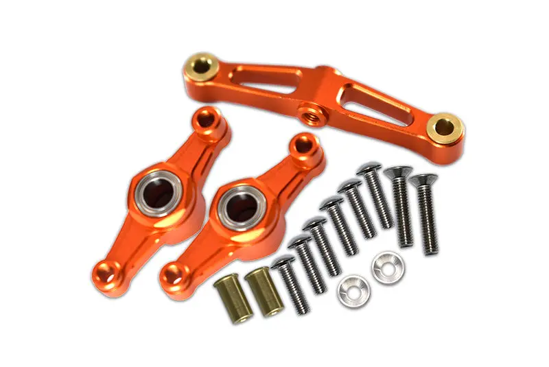 Tamiya Tt-02 Aluminum Steering Assembly With Bearing - 1 Set Orange 1