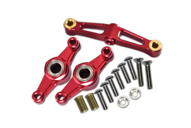 Tamiya Tt-02 Aluminum Steering Assembly With Bearing - 1 Set Red 1