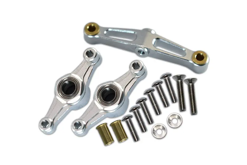 Tamiya Tt-02 Aluminum Steering Assembly With Bearing - 1 Set Silver 1