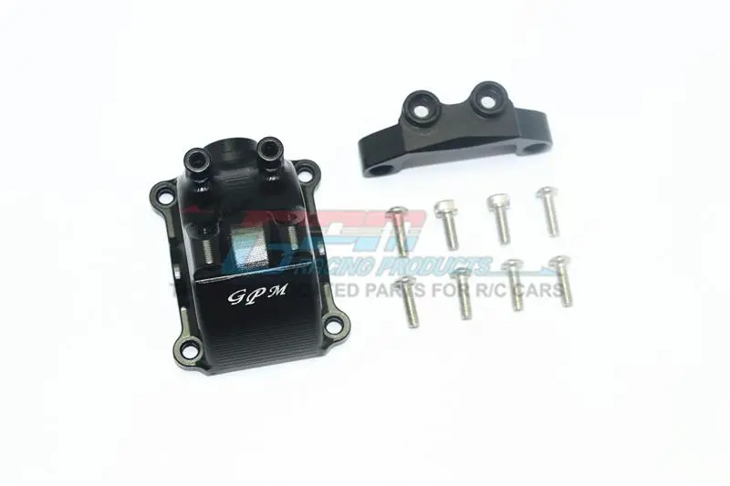 Tamiya Tt-02 / Tt-02T Aluminum Front Or Rear Gearbox Cover + Upper Arm Stabilizer - 1 Set Black 1