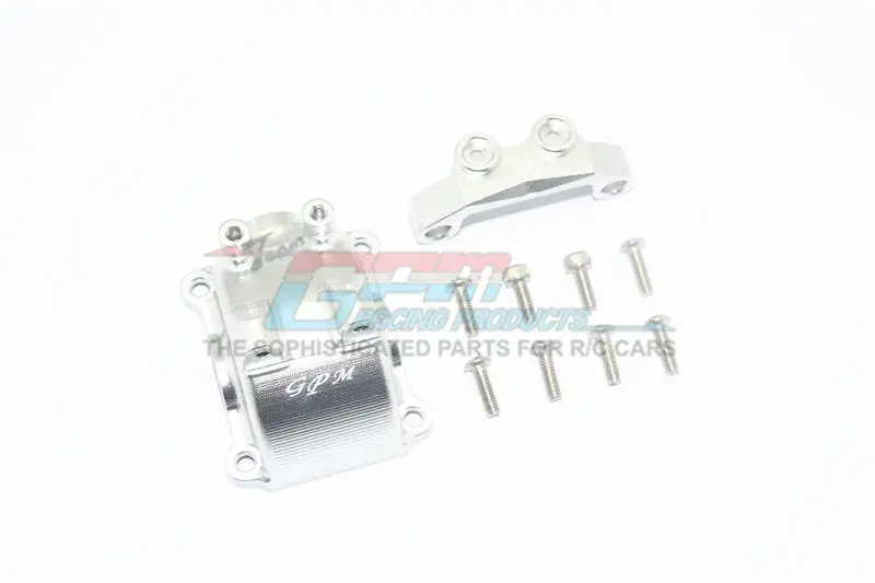 Tamiya Tt-02 / Tt-02T Aluminum Front Or Rear Gearbox Cover + Upper Arm Stabilizer - 1 Set Silver 1
