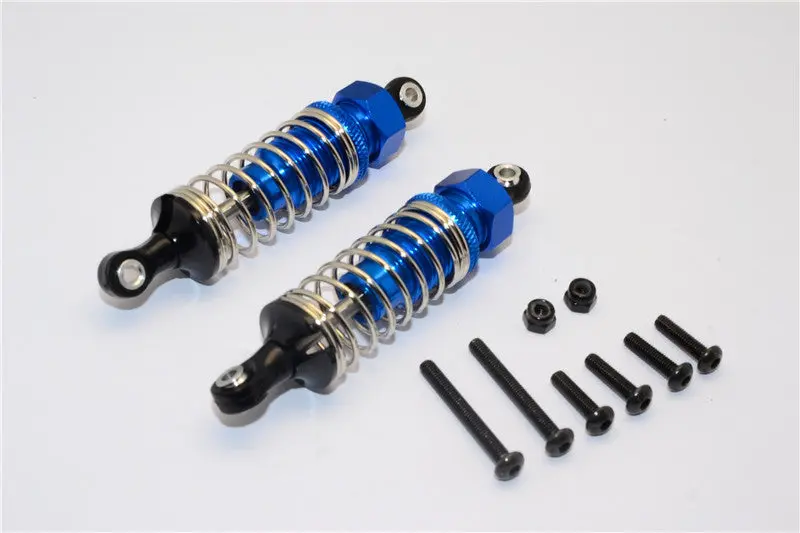 Tamiya Tt02b Aluminum Front Adjustable Spring Damper (70Mm) - 1Pr Set Blue 1