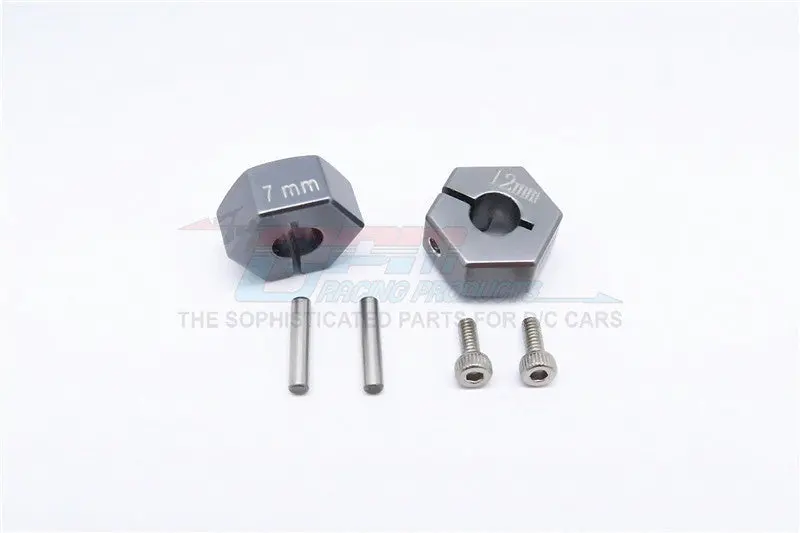 Tamiya Tt02b Aluminum Hex Adapter 12X7mm - 2Pcs Set Gray Silver 1