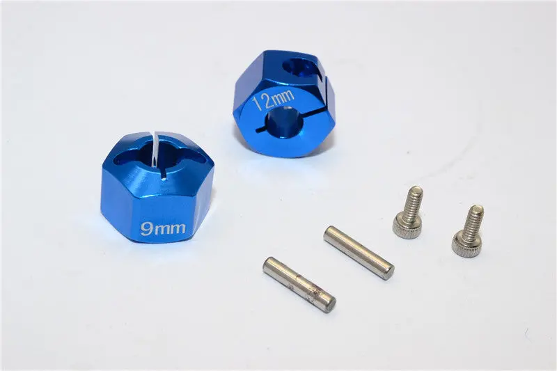 Tamiya Tt02b Aluminum Hex Adapter 12X9mm - 2Pcs Set Blue 1