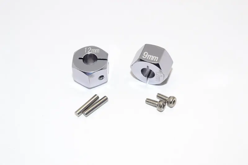 Tamiya Tt02b Aluminum Hex Adapter 12X9mm - 2Pcs Set Gray Silver 1