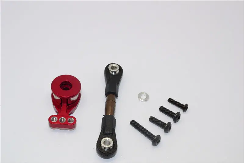 Tamiya Tt02b Aluminum Hi-Torque Servo Saver 24T With Steel Tie Rod - 1 Set Red 1