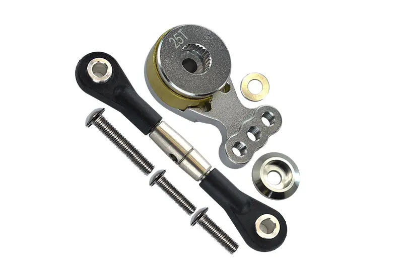 Tamiya Tt02b Aluminum Hi-Torque Servo Saver 25T With Steel Tie Rod - 1 Set Silver 1