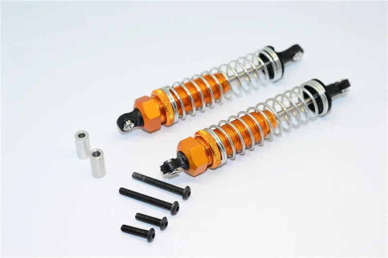 Tamiya Tt02b Aluminum Rear Adjustable Spring Damper (95Mm) - 1Pr Set Orange 1
