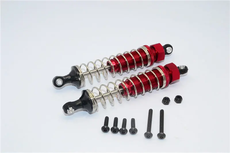 Tamiya Tt02b Aluminum Rear Adjustable Spring Damper (95Mm) - 1Pr Set Red 1