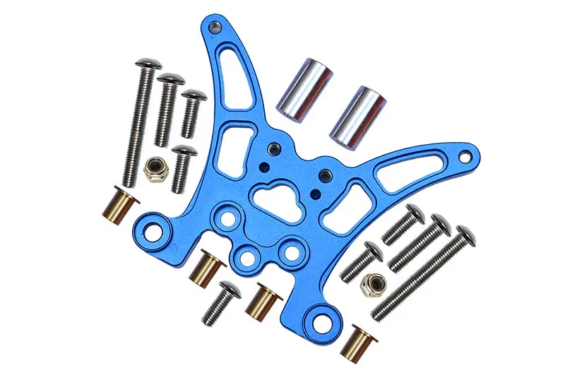 Tamiya Tt02b Aluminum Rear Damper Plate - 1Pc Blue 1