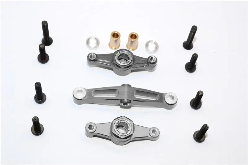Tamiya Tt02b Aluminum Steering Assembly With Bearing - 1 Set Gray Silver 1
