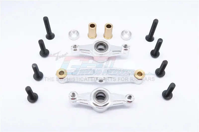 Tamiya Tt02b & Tt02 Aluminum Steering Assembly With Bearing - 1 Set Silver 1
