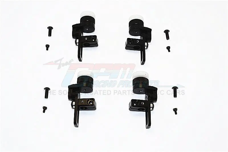 Tamiya Tt02t Aluminum Front & Rear Body Post Mount With 12Mm Magnet - 4Pcs Set Black 1
