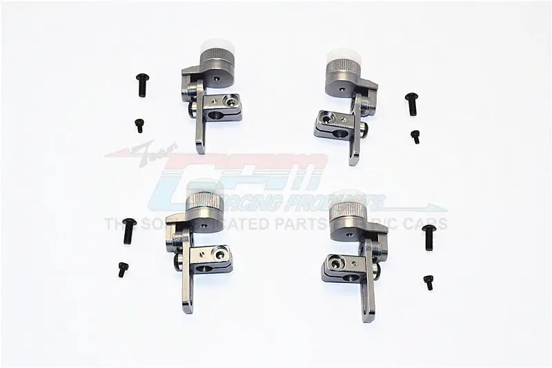 Tamiya Tt02t Aluminum Front & Rear Body Post Mount With 12Mm Magnet - 4Pcs Set Gray Silver 1