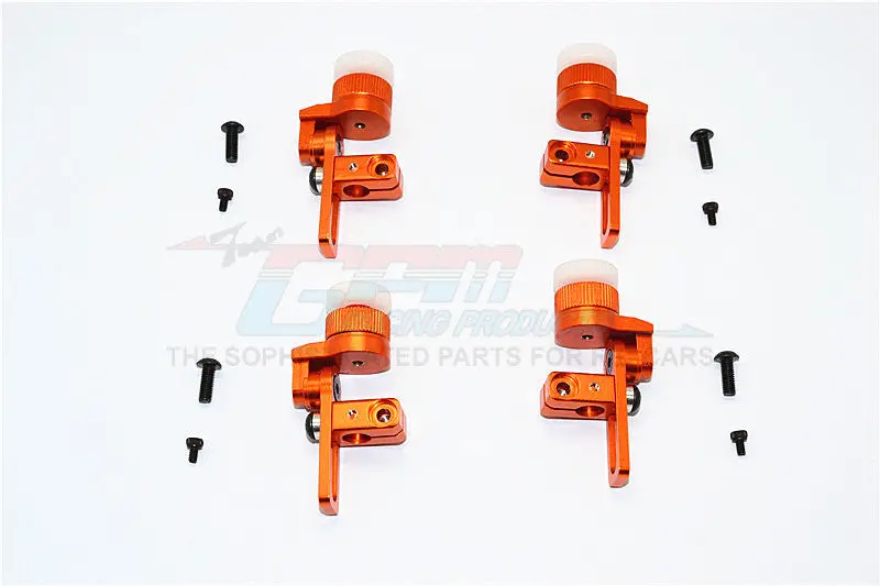 Tamiya Tt02t Aluminum Front & Rear Body Post Mount With 12Mm Magnet - 4Pcs Set Orange 1