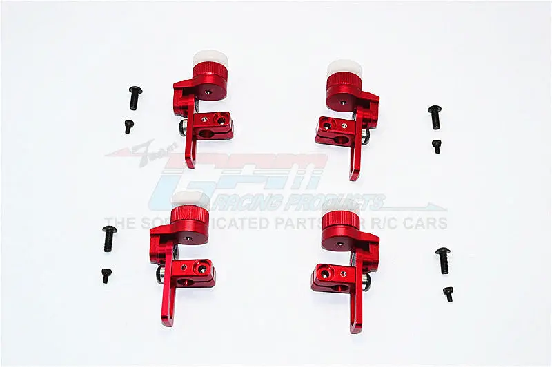 Tamiya Tt02t Aluminum Front & Rear Body Post Mount With 12Mm Magnet - 4Pcs Set Red 1