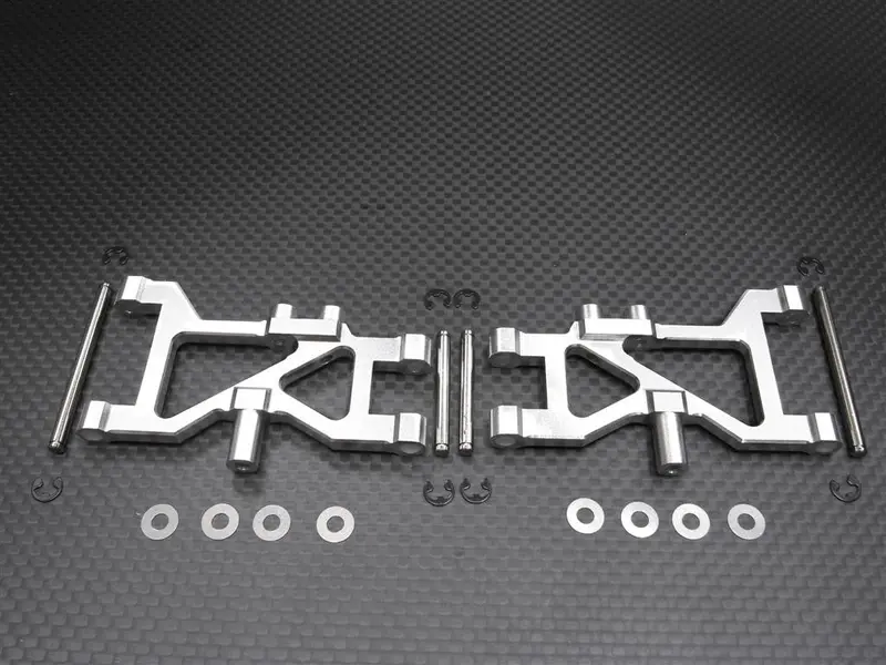 Tamiya Wild Dagger Aluminum Front Arm Set - 1Pr Silver 1