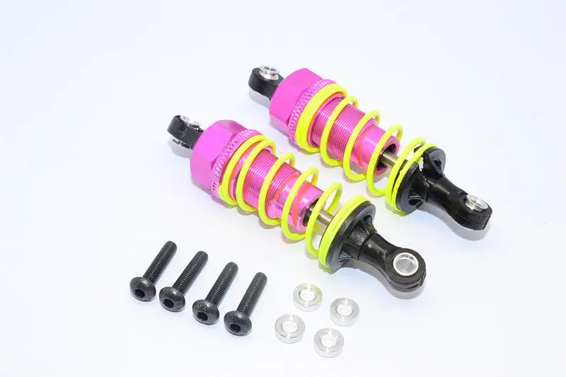 Tamiya Wild Willy 2 Aluminum Front/Rear Adjustable Damper With Plastic Ball Top - 1Pr Set Pink 1