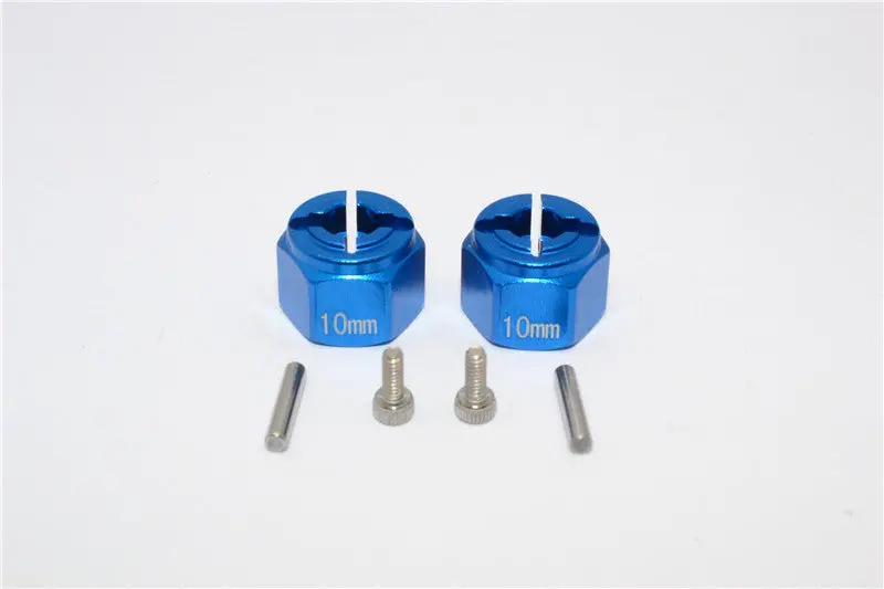 Tamiya Wild Willy 2 Aluminum Hex Adapter (12X10mm) - 2Pcs Set Blue 1