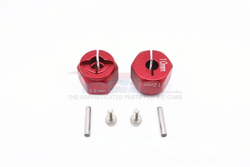 Tamiya Wild Willy 2 Aluminum Hex Adapter (12X10mm) - 2Pcs Set Red 1