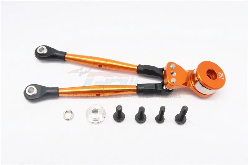 Tamiya Wild Willy 2 Aluminum Hi-Torque Servo Saver 25T With Aluminum Tie Rod - 1Set Orange 1
