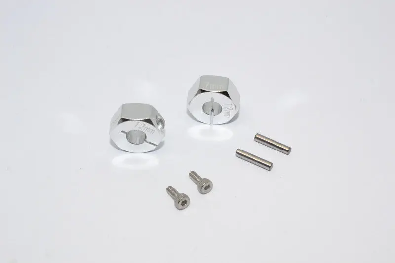 Tamiya Wild Willy 2 Aluminumhex Adapter (12X7mm) - 2Pcs Set Silver 1