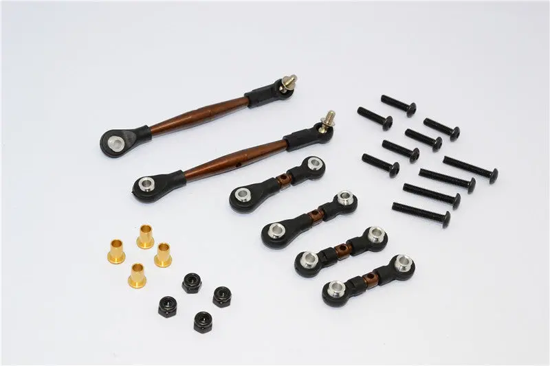 Tamiya Wild Willy 2 Spring Steel Anti-Thread Turnbuckle - 6Pcs Set Black 1