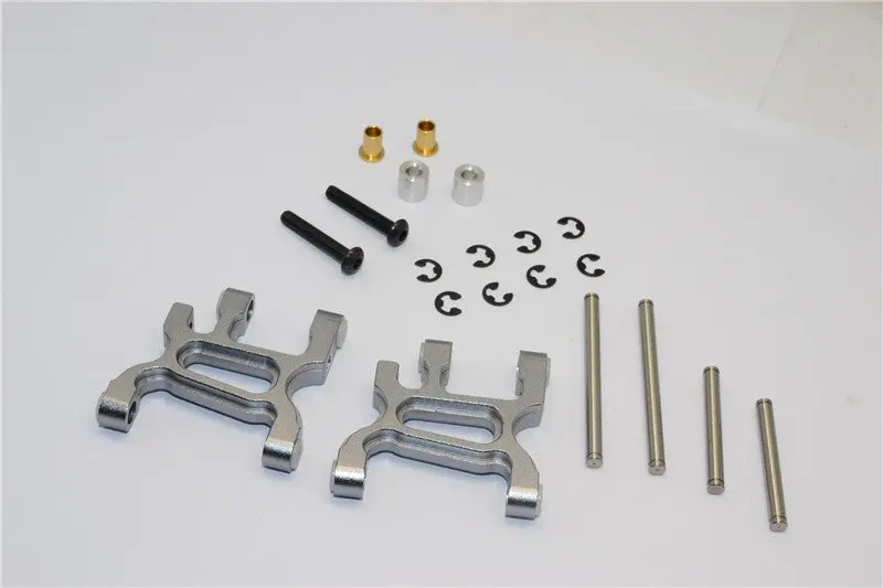 Tamiya Wr02c Aluminum Front Lower Arm - 1Pr Set Gray Silver 1