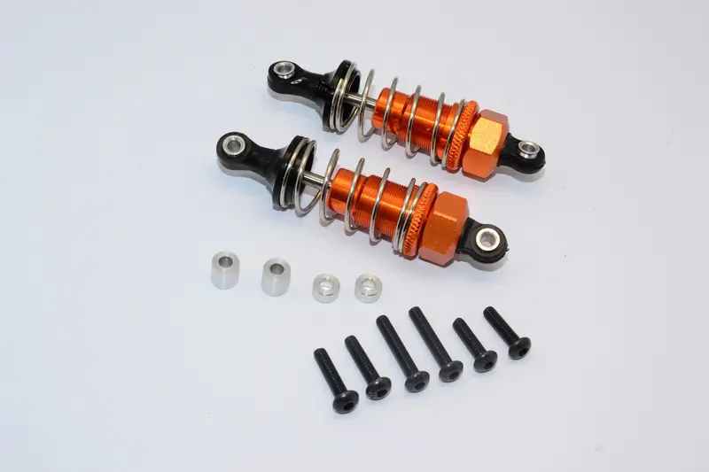 Tamiya Wr02c Aluminum Front/Rear Adjustable Srping Damper With Plastic Ball Top - 1Pr Set Orange 1