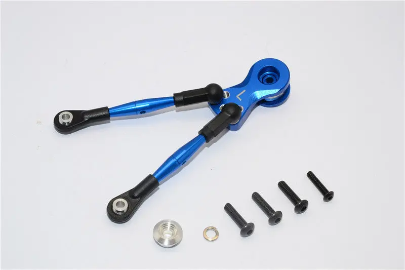 Tamiya Wt-01N Aluminum Hi-Torque Servo Saver 24T With Aluminum Tie Rod - 1 Set Blue 1