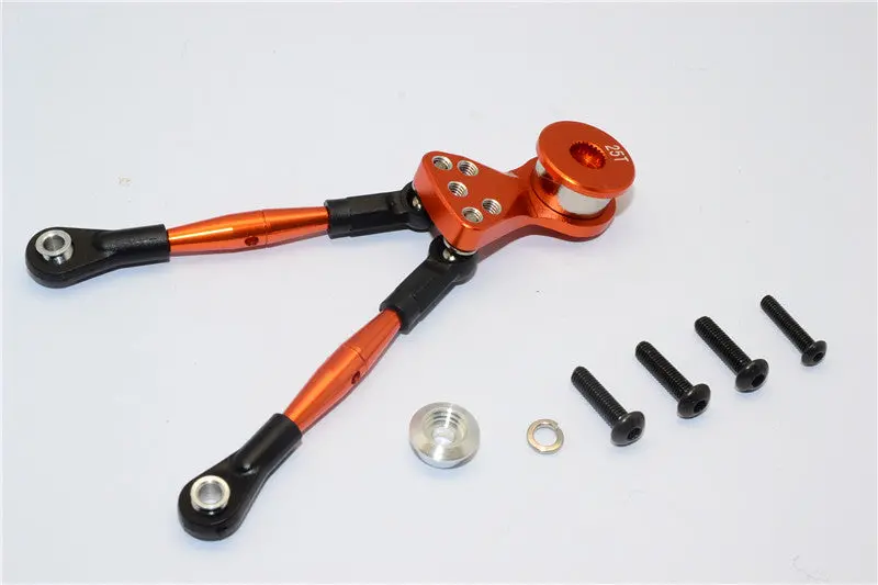 Tamiya Wt-01N Aluminum Hi-Torque Servo Saver 25T With Aluminum Tie Rod - 1 Set Orange 1